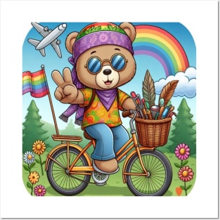 hippie teddybear Posters and Art